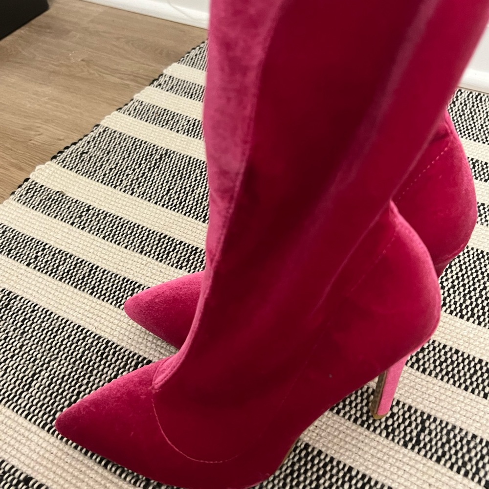 Fuchsia Velvet Calve Boots